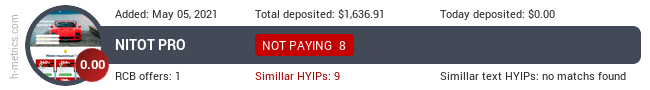 HYIPLogs.com widget for nitot.pro