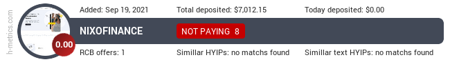 HYIPLogs.com widget for nixofinance.com