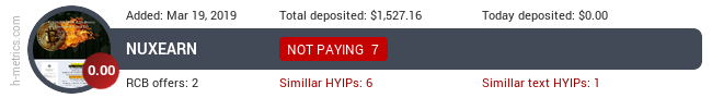HYIPLogs.com widget for nuxearn.com
