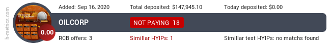 HYIPLogs.com widget for oilcorp.biz