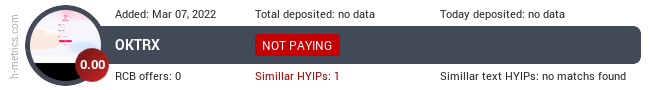 HYIPLogs.com widget for oktrx.com