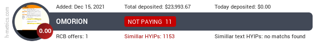 HYIPLogs.com widget for omorion.org