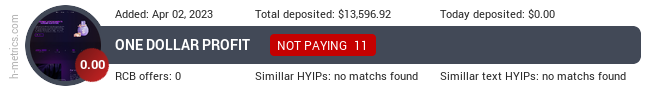 HYIPLogs.com widget onedollarprofit.com