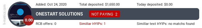 HYIPLogs.com widget for onestart.solutions