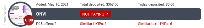 HYIPLogs.com widget for onvi.biz