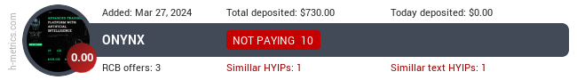 HYIPLogs.com widget onynx.net