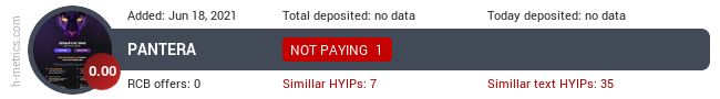 HYIPLogs.com widget for pantera.fun