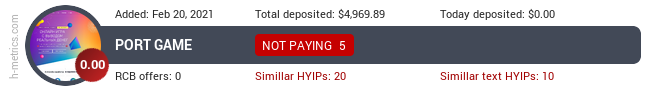 HYIPLogs.com widget for portgame.org
