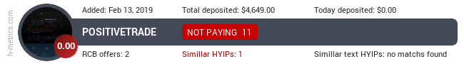 HYIPLogs.com widget for positivetrade.biz