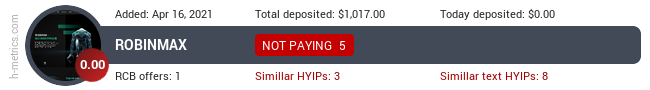 HYIPLogs.com widget for robinmax.me