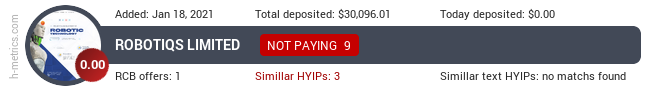 HYIPLogs.com widget for robotiqs.io