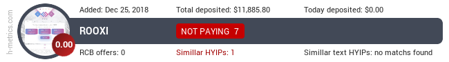 HYIPLogs.com widget for rooxi.biz