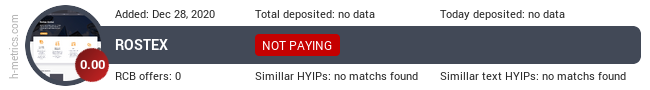 HYIPLogs.com widget for rostex.global