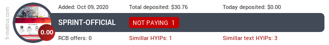 HYIPLogs.com widget for sprint-official.com