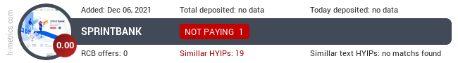HYIPLogs.com widget for sprintbank.us