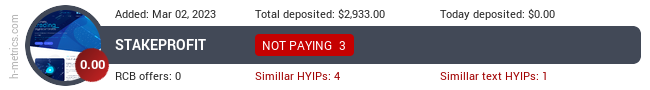 HYIPLogs.com widget stakeprofit.cc
