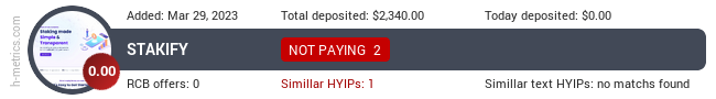 HYIPLogs.com widget stakify.io