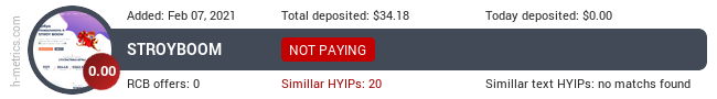 HYIPLogs.com widget for stroyboom.site