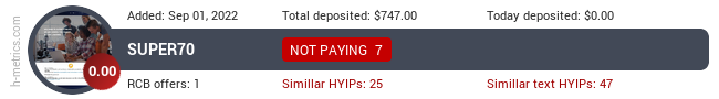 HYIPLogs.com widget super70.online