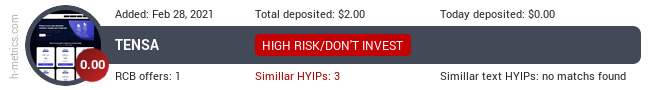 HYIPLogs.com widget for tensa.club