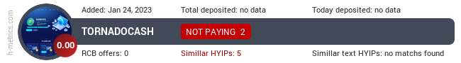 HYIPLogs.com widget tornado-cash.pro