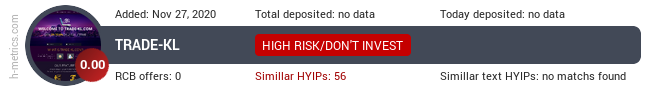 HYIPLogs.com widget for trade-kl.com