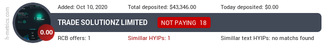 HYIPLogs.com widget for tradesolutionz.com