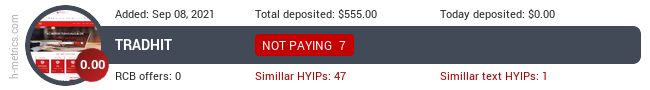 HYIPLogs.com widget for Bit-nova.com