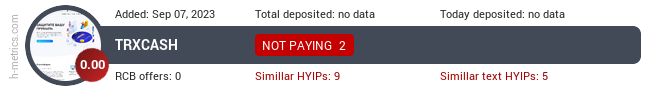 HYIPLogs.com widget for trx-cash.website