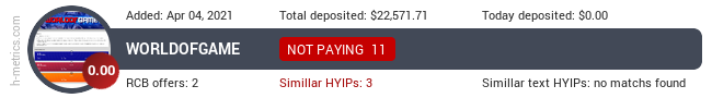 HYIPLogs.com widget for worldofgame.biz
