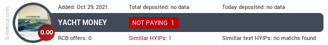 HYIPLogs.com widget for yachtmoney.biz