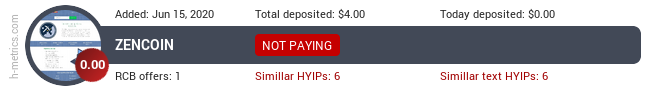 HYIPLogs.com widget for zencoin.online