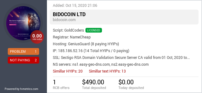 Onic.top info about Bidocoin.com