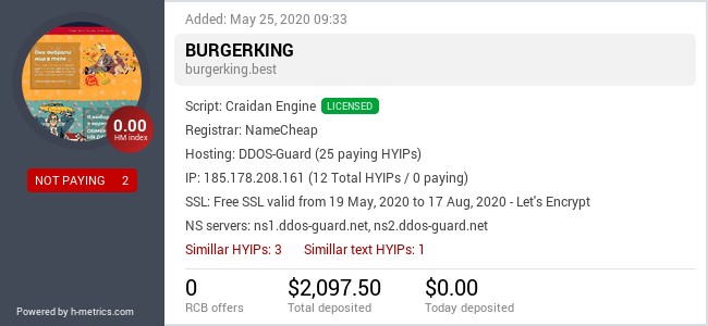 Tiện ích HYIPLogs.com cho Burgerking.best