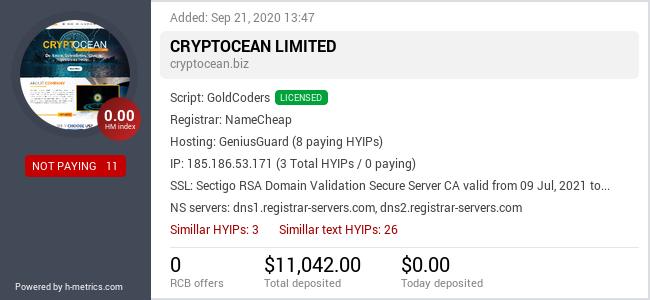 Onic.top info about CryptOcean.biz