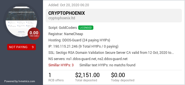 Onic.top info about Cryptophoenix.ltd