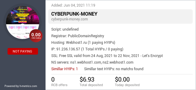 Onic.top info about Cyberpunk-money.com