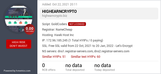 Onic.top info about Highearncrypto.biz