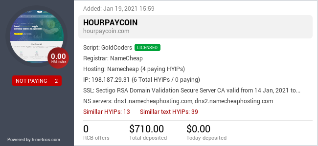 Onic.top info about Hourpaycoin.com