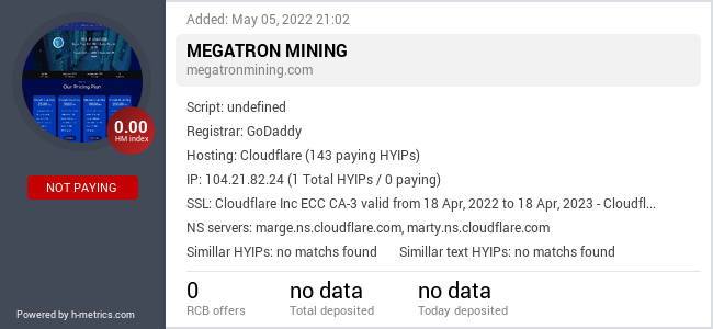 Onic.top info about MegaTronMining.Com