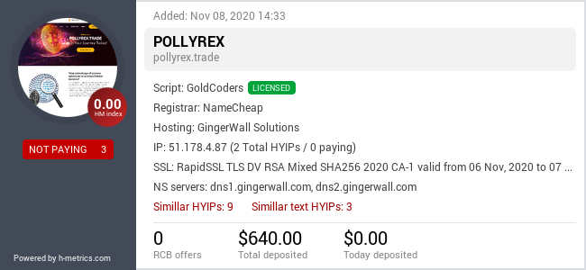 Onic.top info about Pollyrex.trade