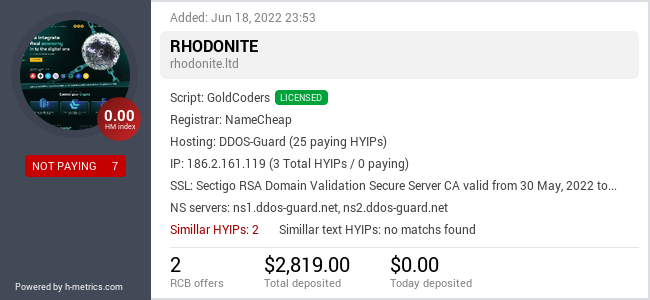 Onic.top info about Rhodonite.ltd