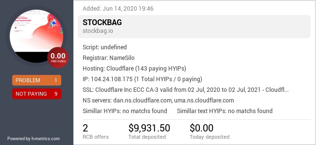 Onic.top info about Stockbag.io