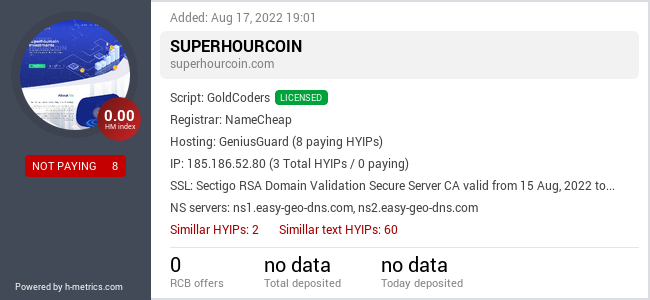 Onic.top info about Superhourcoin.com