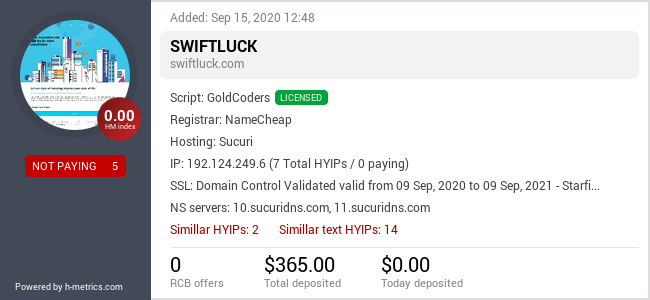 Onic.top info about Swiftluck.com
