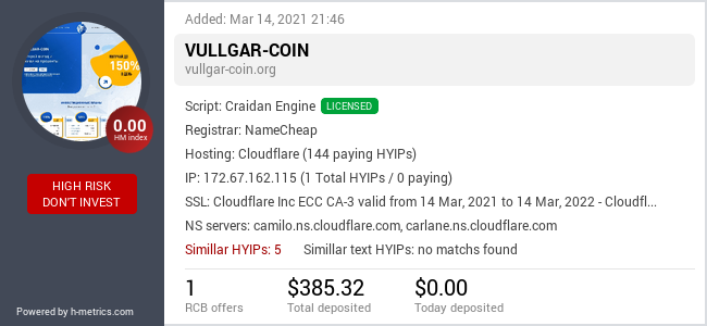 Onic.top info about Vullgar-Coin.org