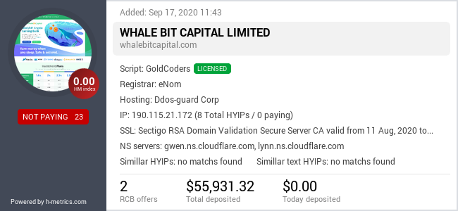 Onic.top info about Whalebitcapital.com