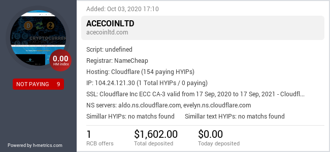 Onic.top info about acecoinltd.com