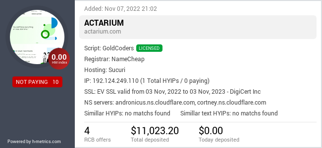 Onic.top info about actarium.com