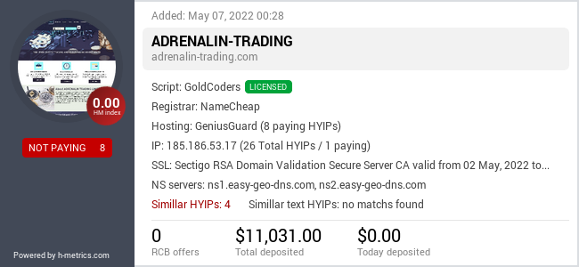 Onic.top info about adrenalin-trading.com